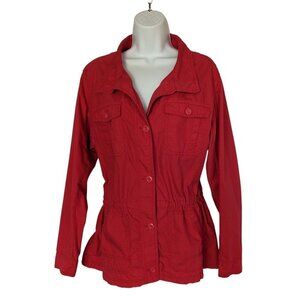 Eddie Bauer Reddish-Pink Button up lightweight jacket Women's Size XL